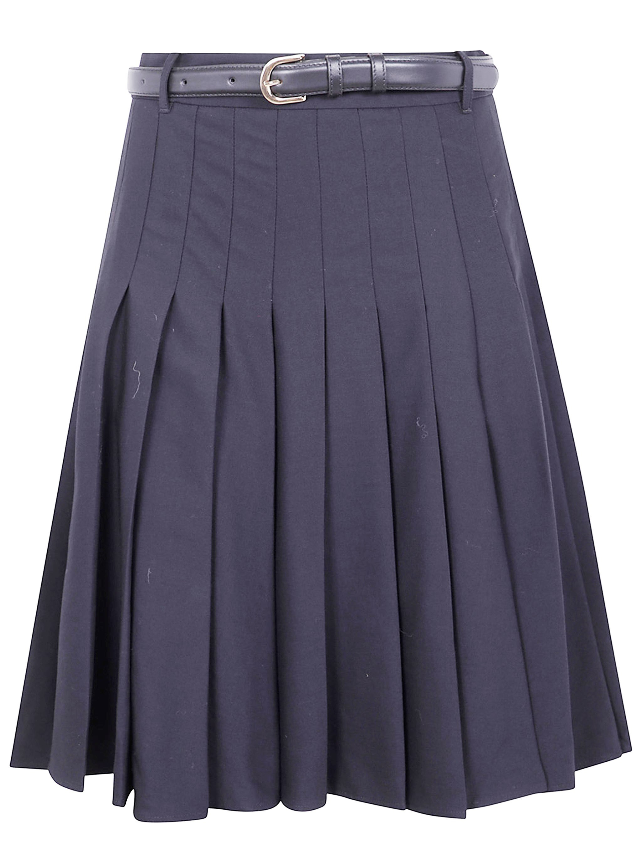 Introducing the 'PLEATED TWILL MIDI SKIRT' by SELF-PORTRAIT, a stunning addition to your wardrobe. C - 1