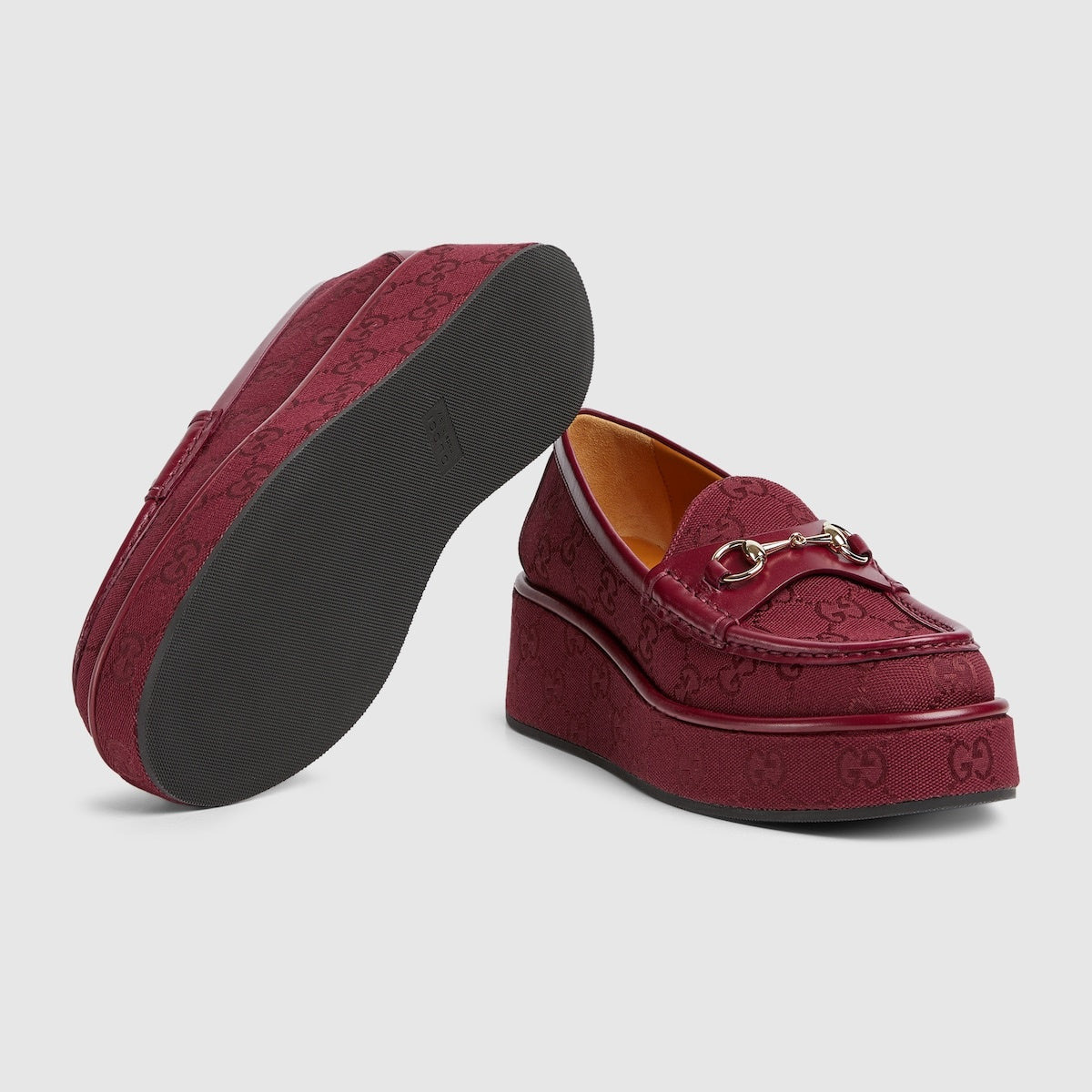 Gucci Horsebit GG Wedge Loafers - 3