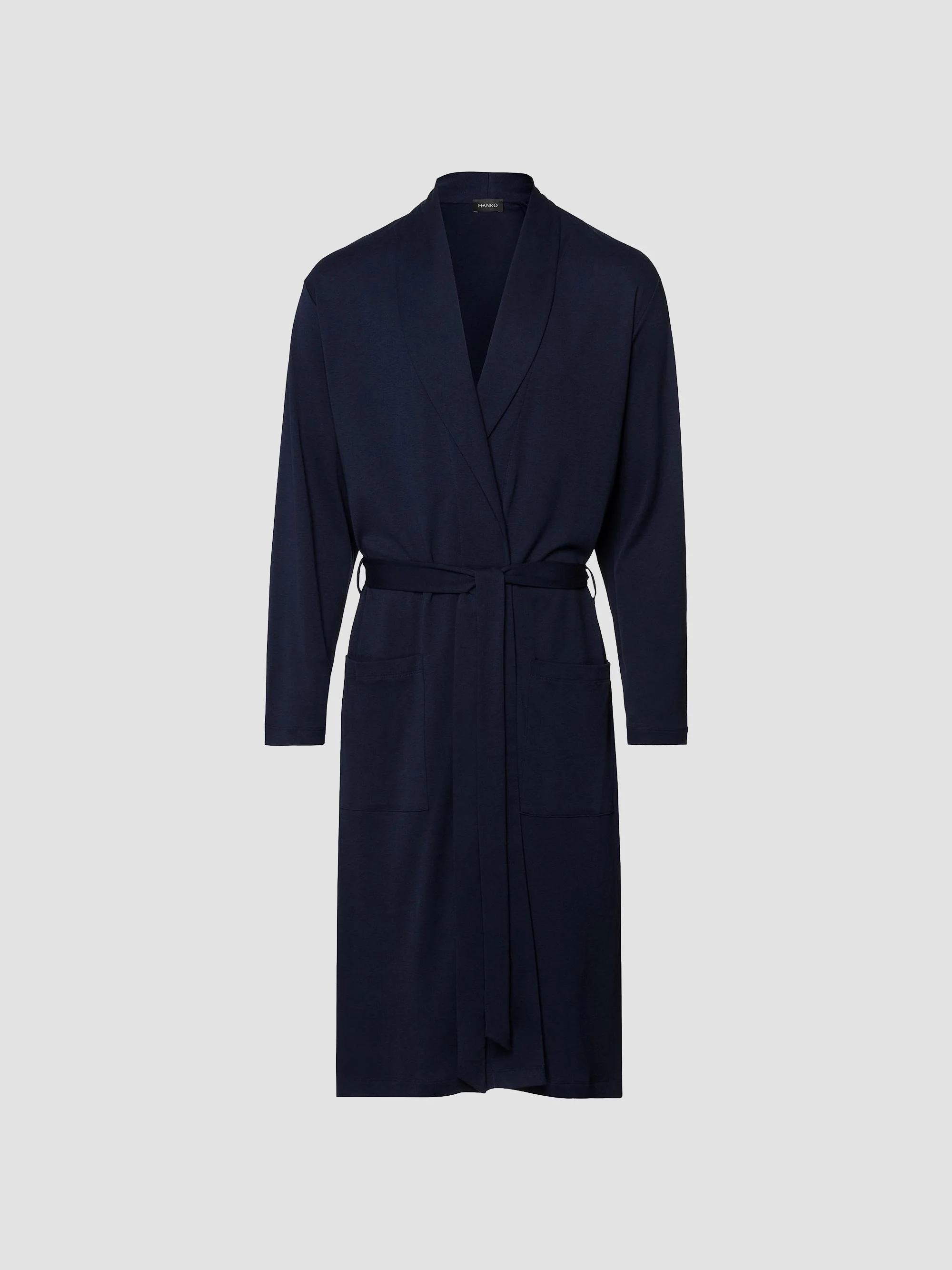 Men's Night & Day Shawl Collar Cotton Robe - Deep Navy - 1