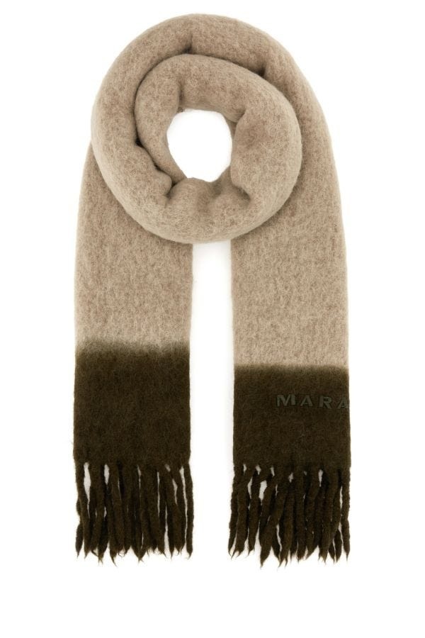 Beige alpaca blend Friny scarf - 1