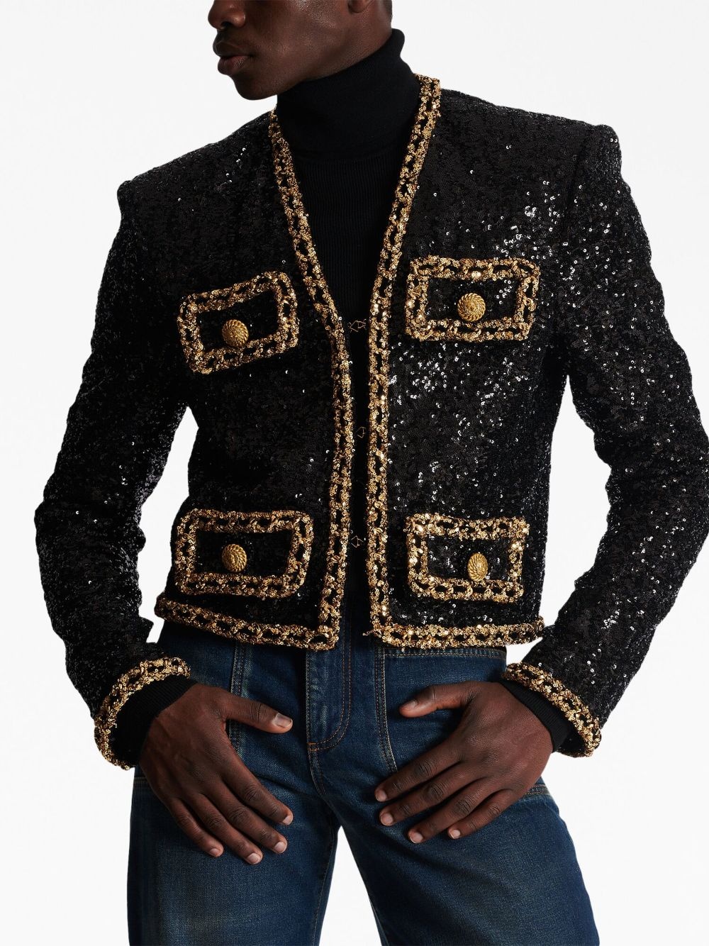 sequinned Spencer jacket - 6