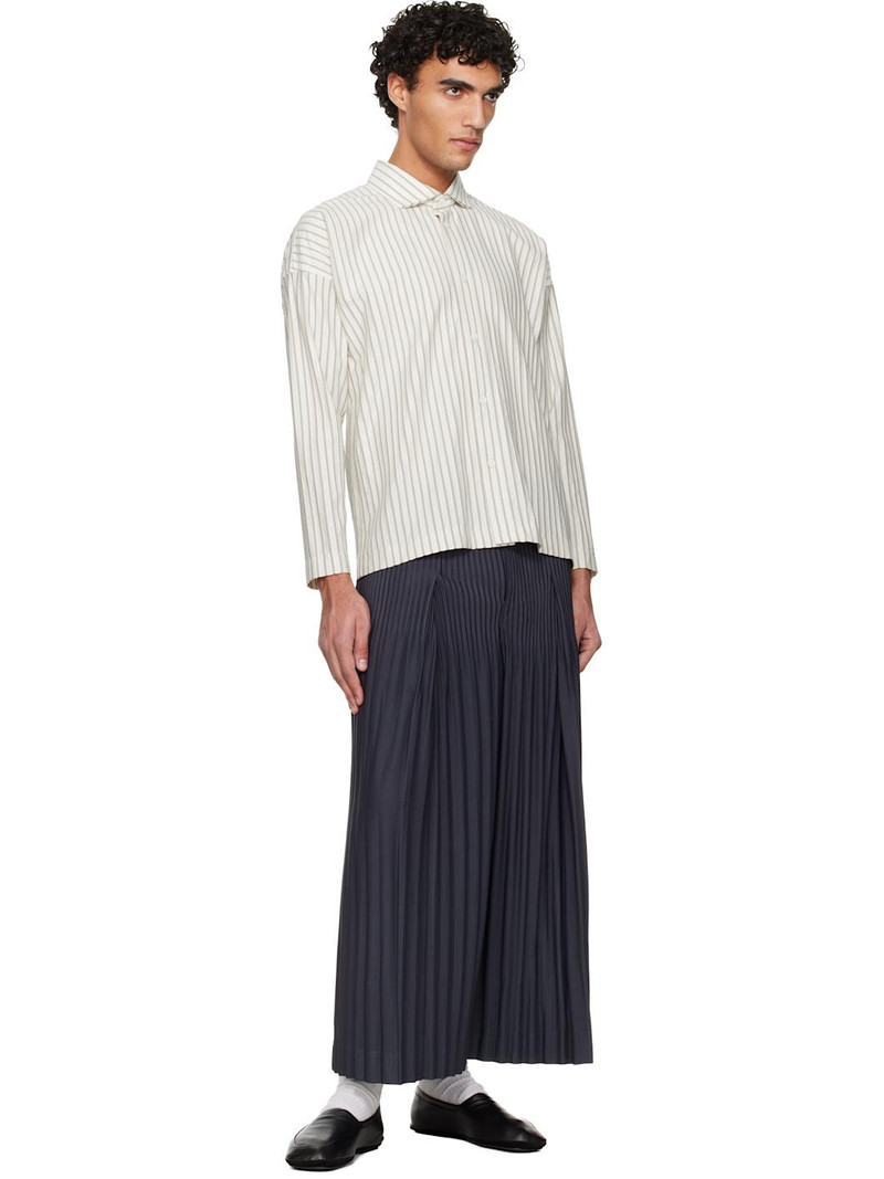 ISSEY MIYAKE White Stripe Jersey Shirt outlook
