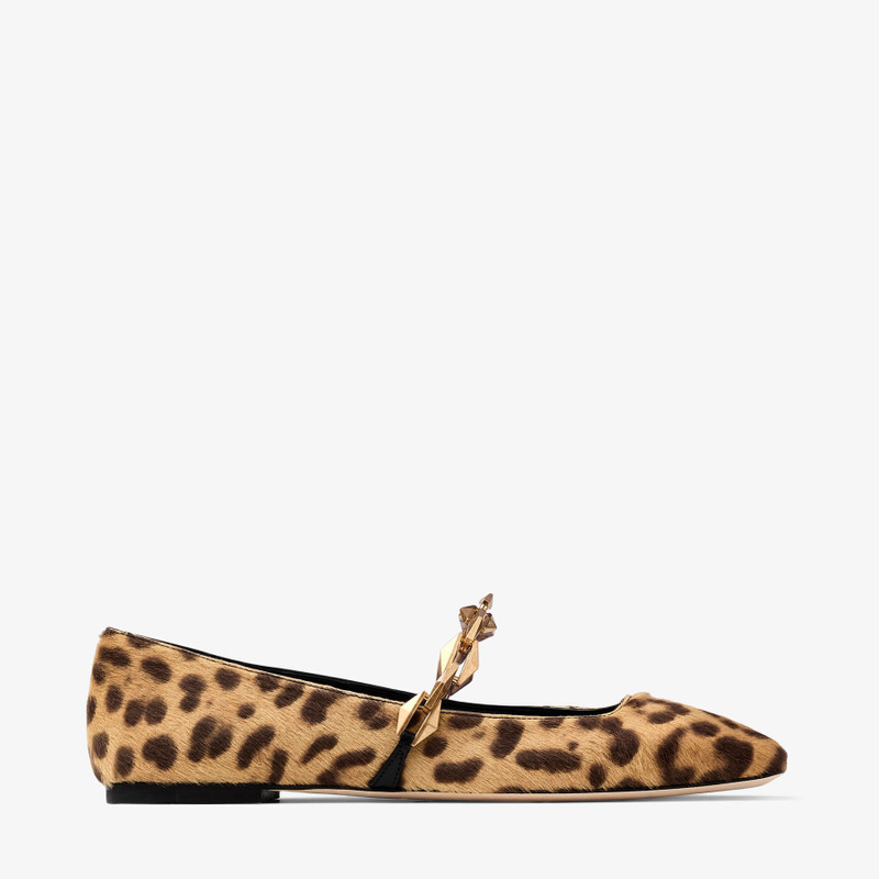 Diamond Tilda Flat Natural Leopard Print Pony Flats - 1