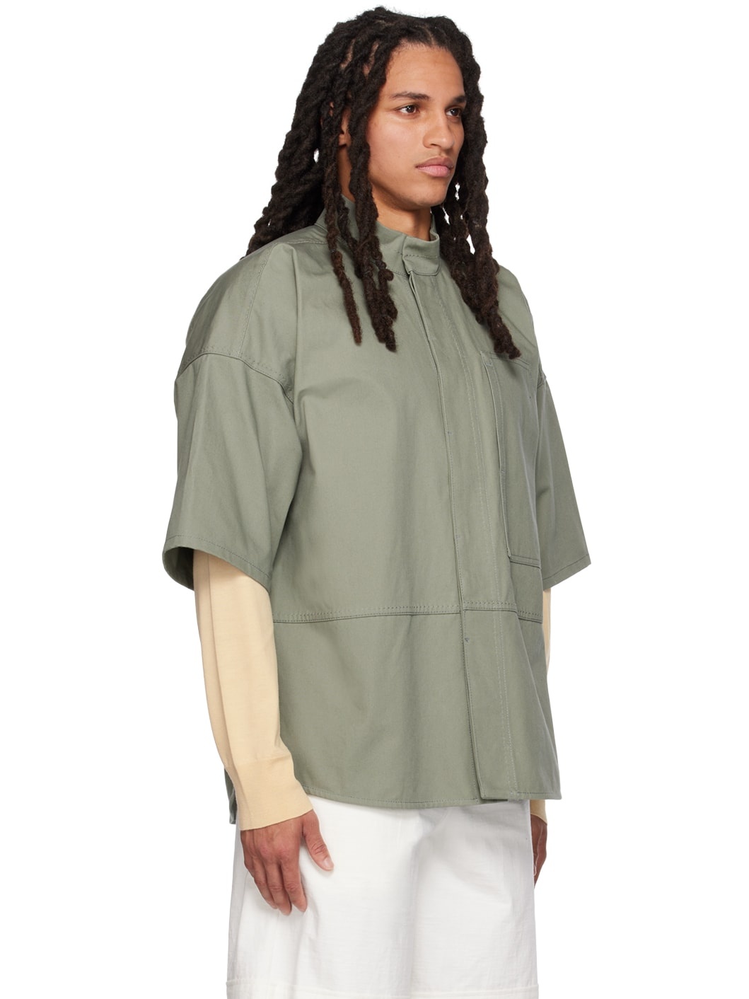 Green Paneled Shirt - 2
