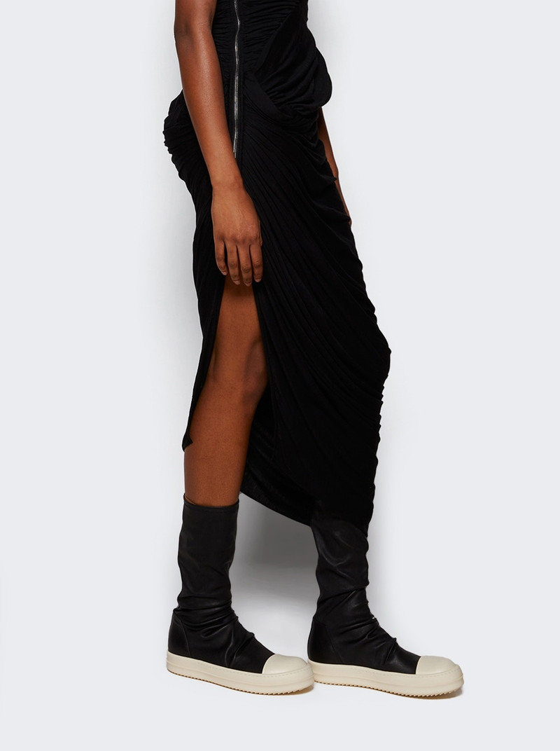 Rick Owens Mid-calf Sock Sneakers Black And Milk outlook