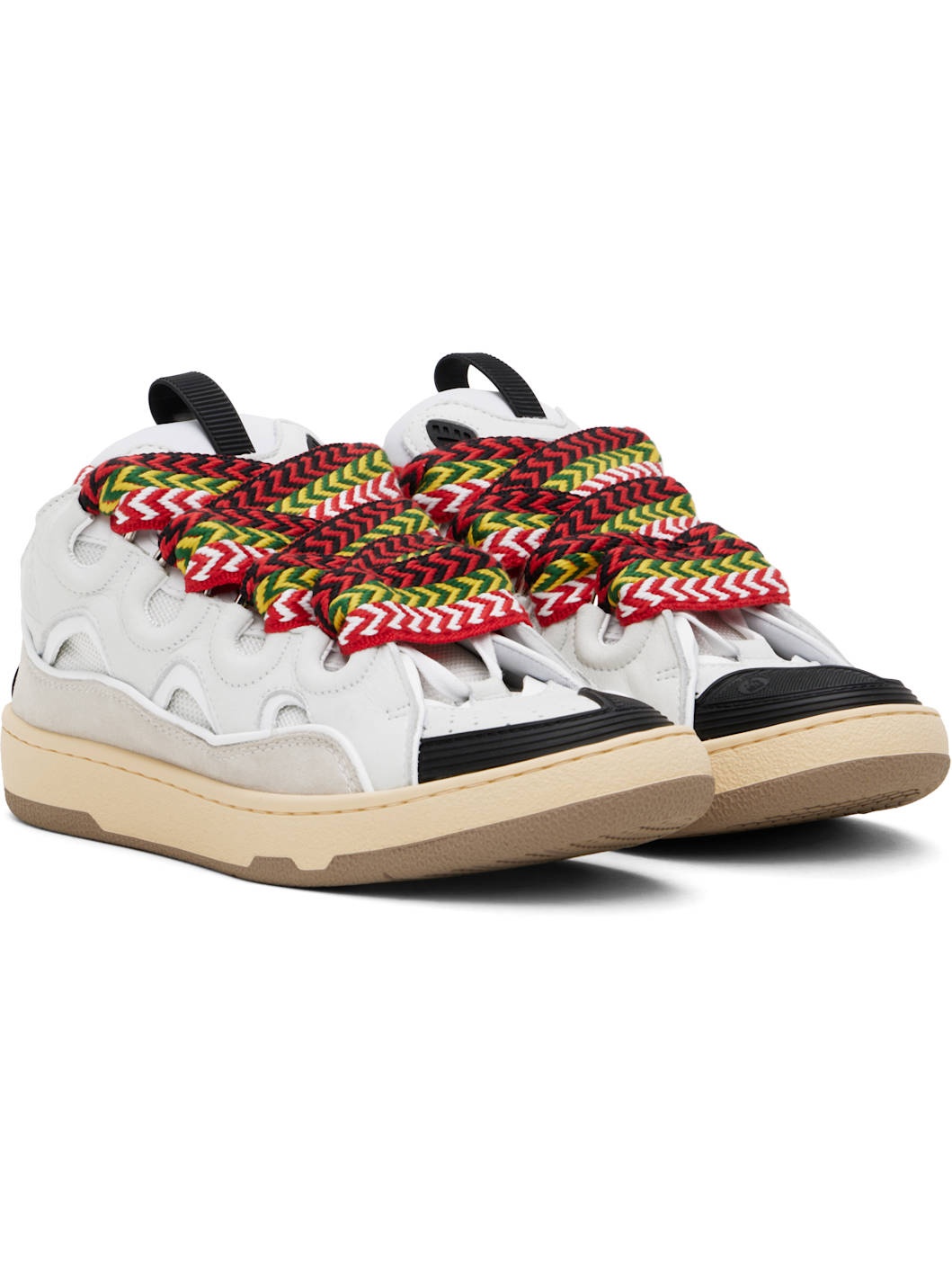 White Leather Curb Sneakers - 4