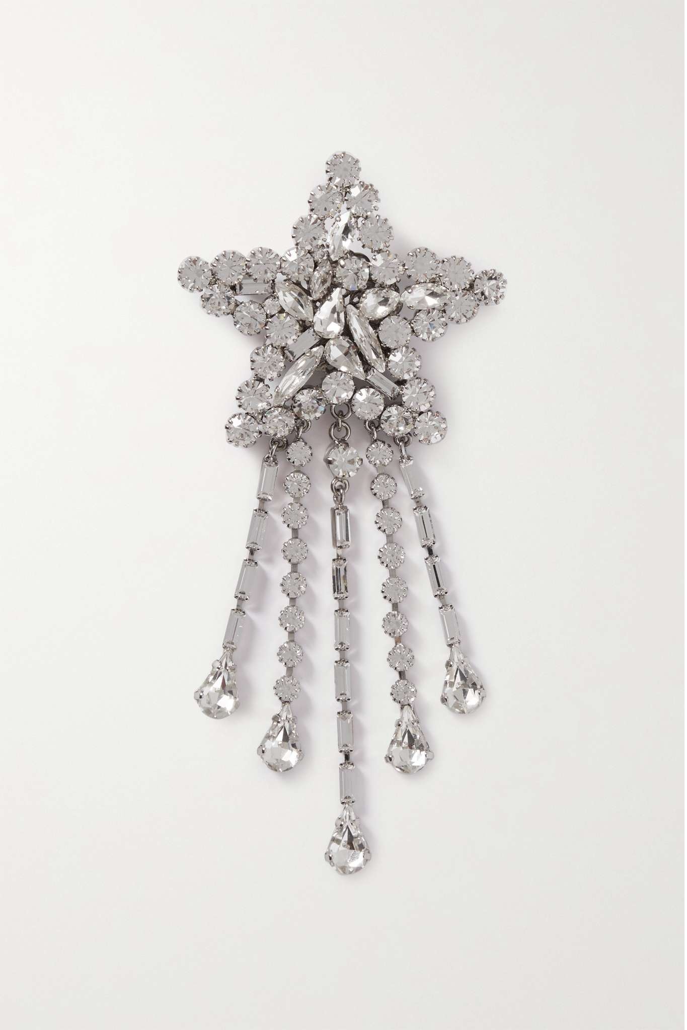 Silver-tone crystal brooch - 1