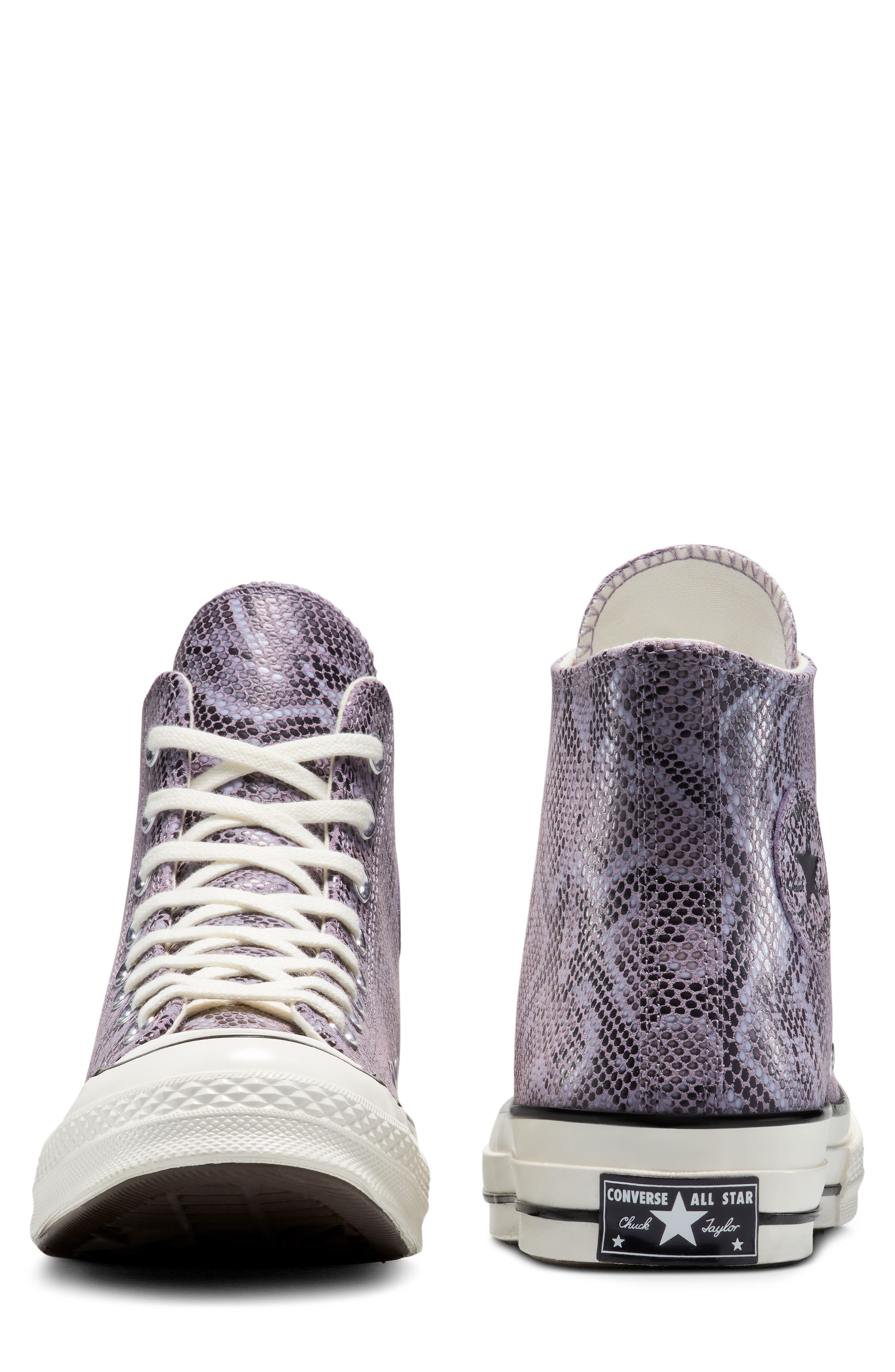 Converse Chuck 70 Faux Snakeskin Suede High Top Sneaker in Mauve Stone/Egret/Black at Nordstrom - 6