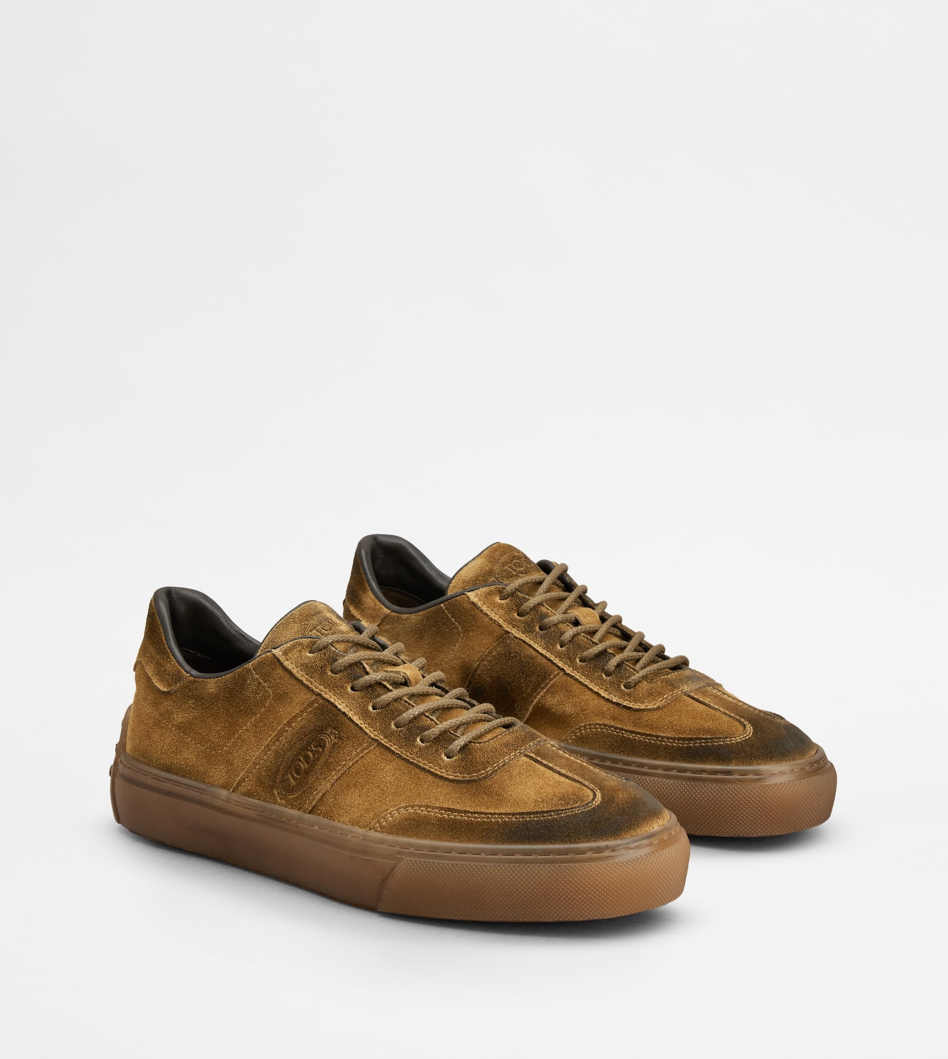 SNEAKERS IN LEATHER - BROWN - 4