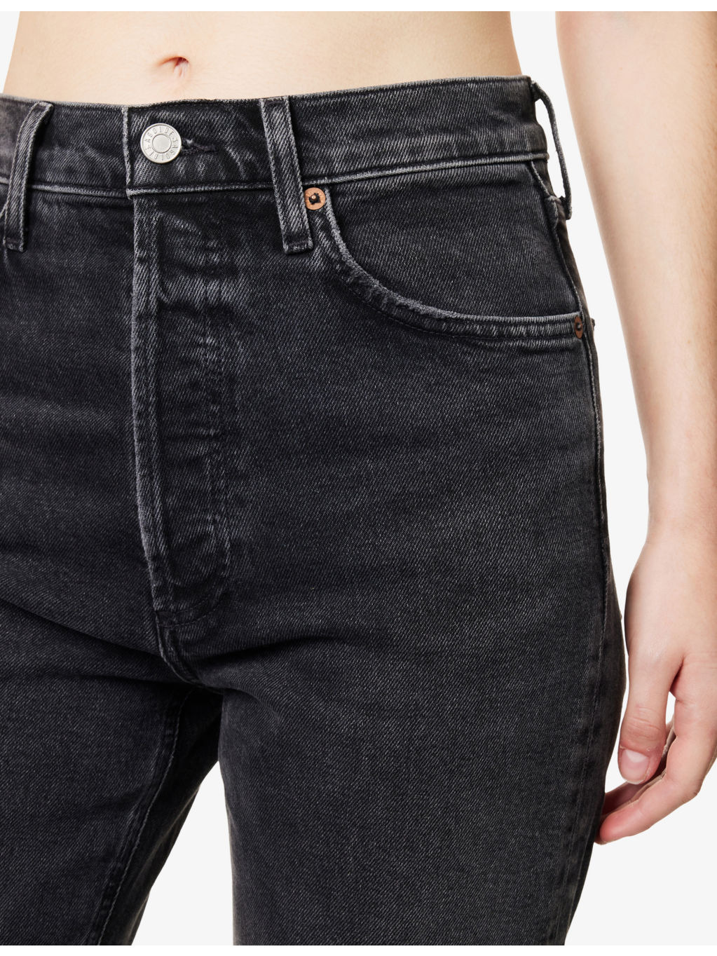 90s Pinch Waist Straight-Leg Denim Jeans - 5