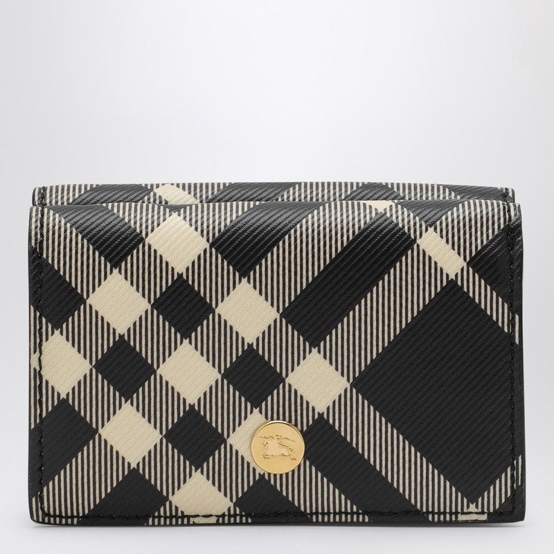 Burberry Small Black Wallet With Check Pattern Women - 3