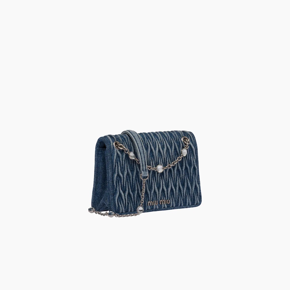 Matelassé denim mini-bag - 4
