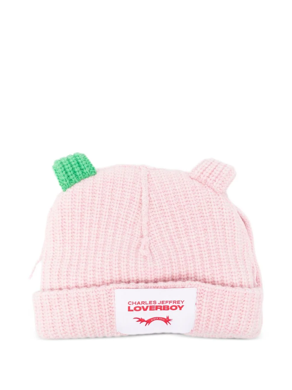 Chunky ear-detail beanie hat - 1