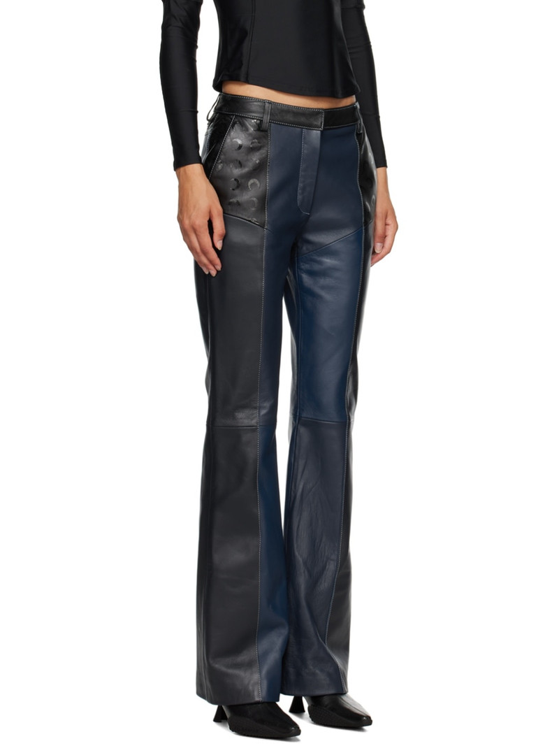 Marine Serre Navy Moon Leather Pants outlook