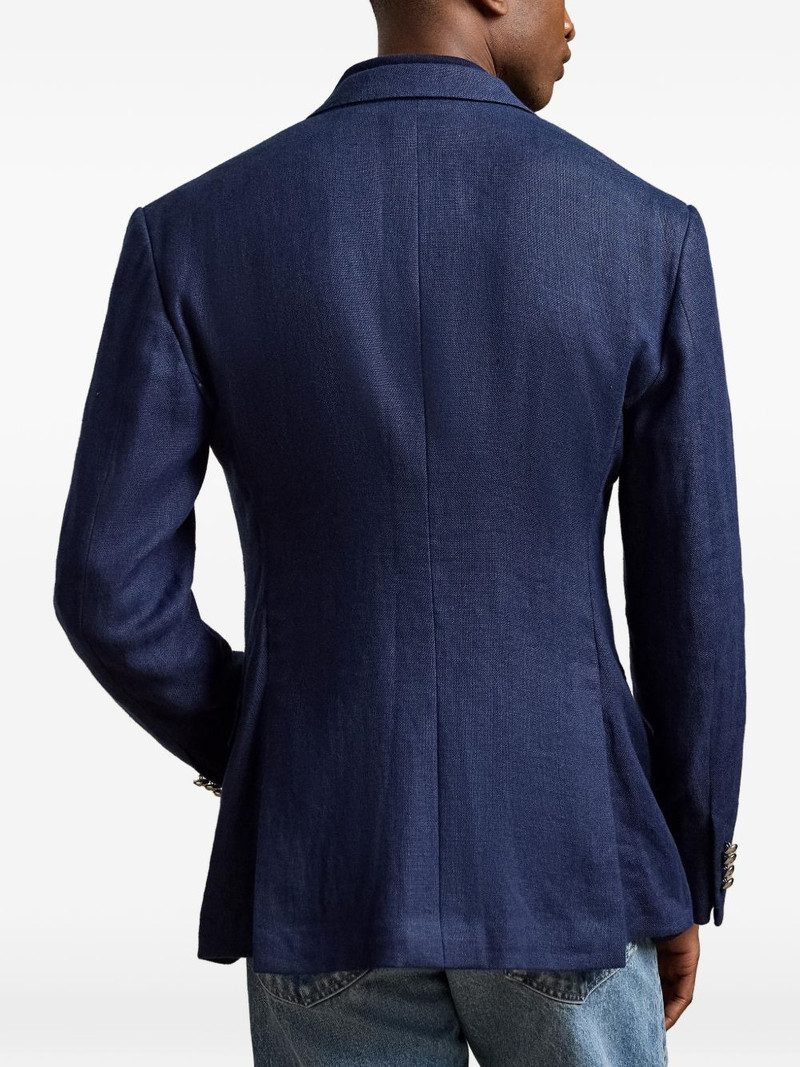 double-breasted crest-embroidered jacket 4