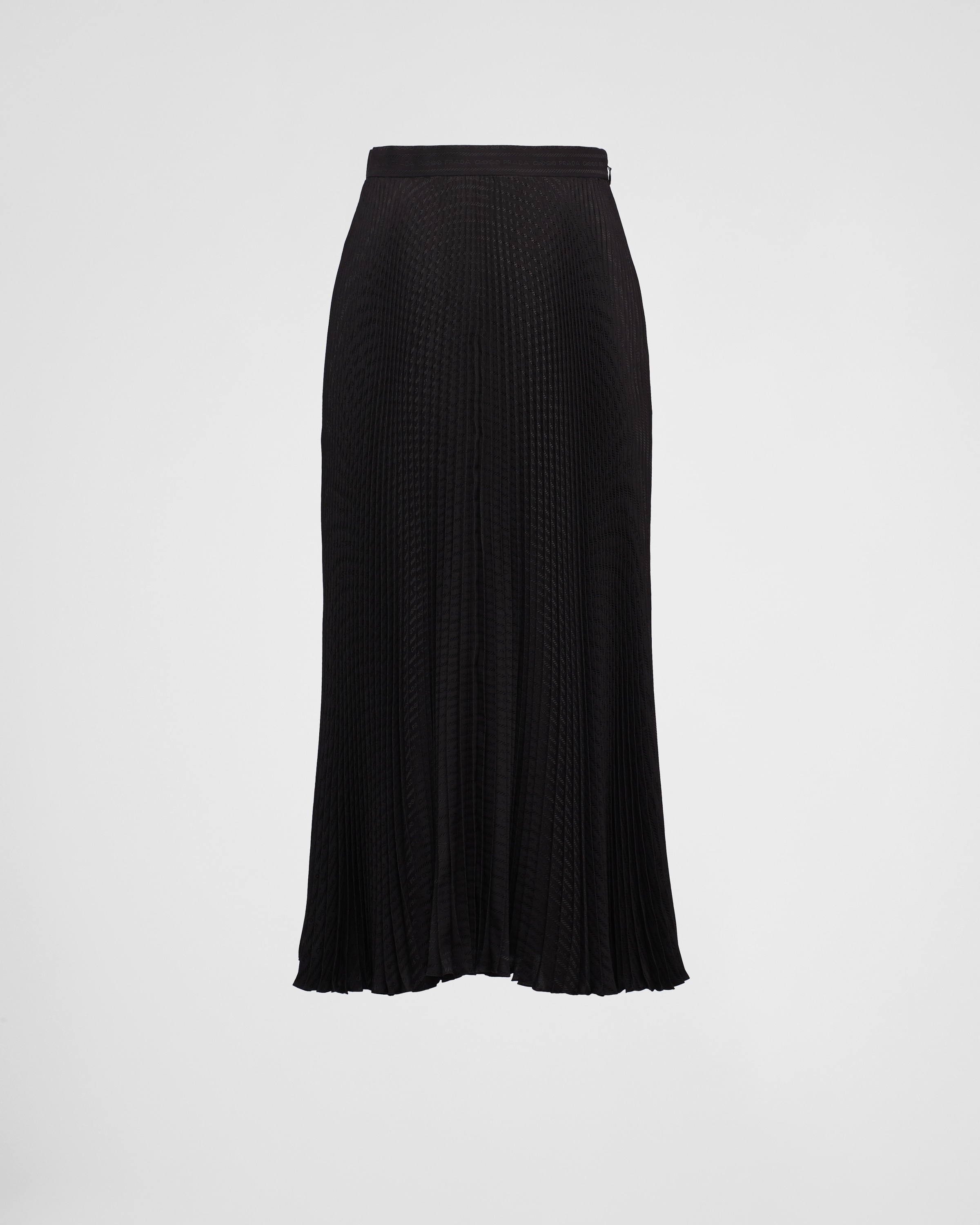 Jacquard crepe de chine midi skirt - 1