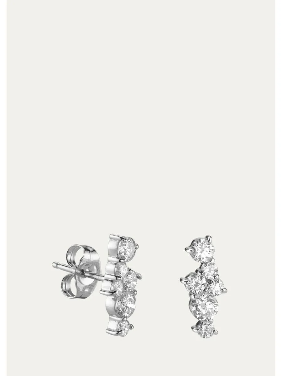14K White Gold & 0.375 TCW Diamond Stud Earrings - 1