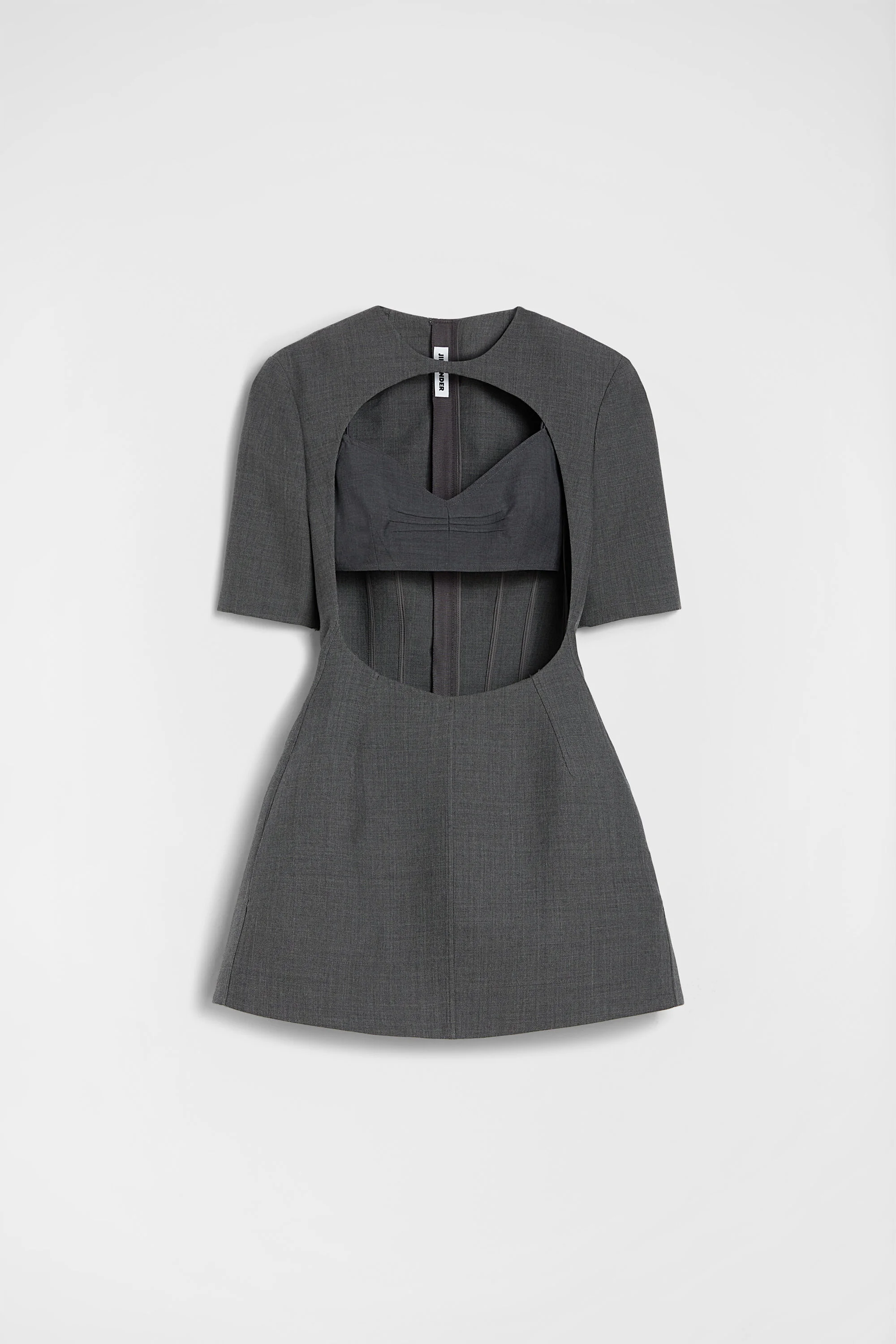 Wool Twill Cut-Out Mini Dress - 1