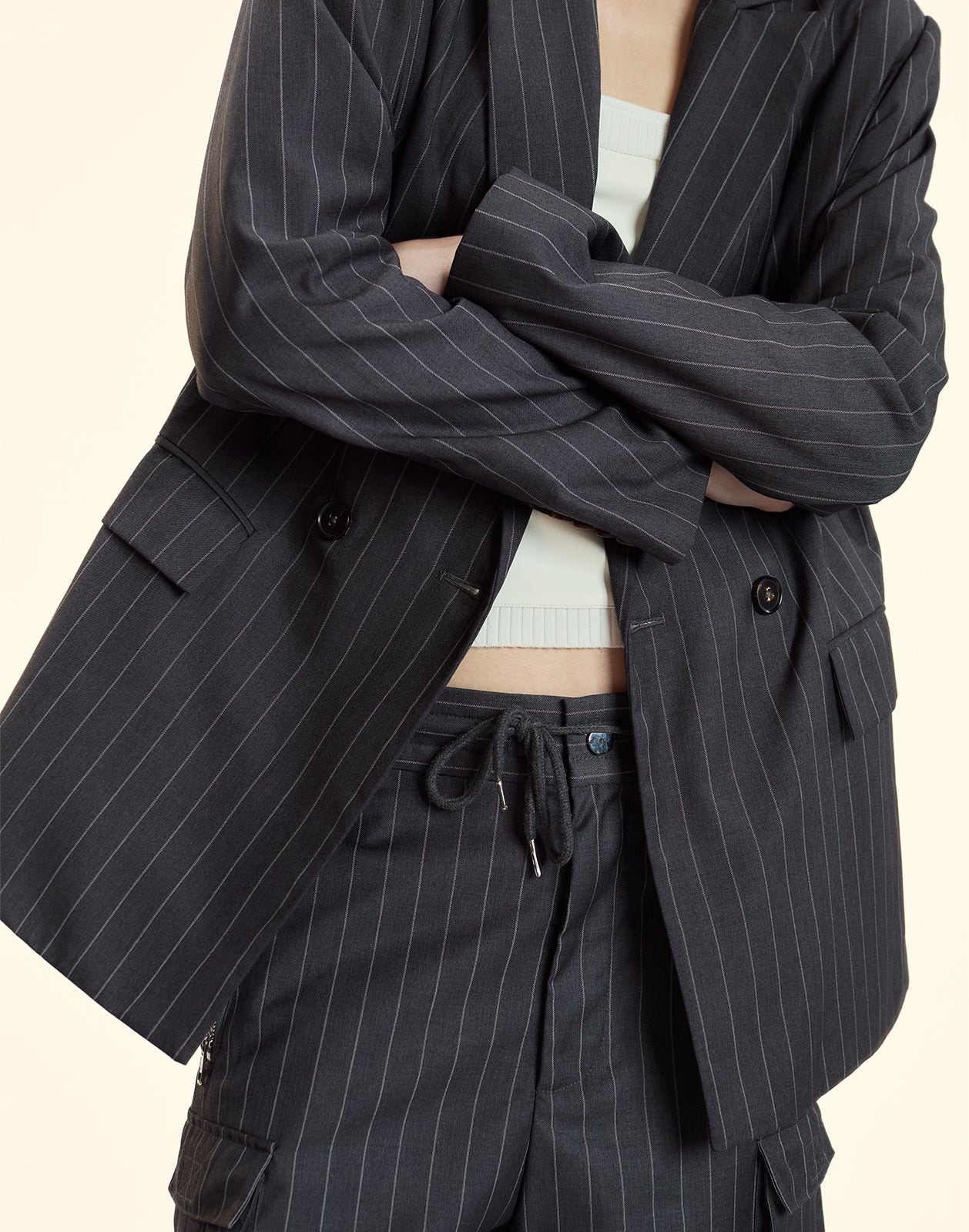 Pinstripe Blazer - 5