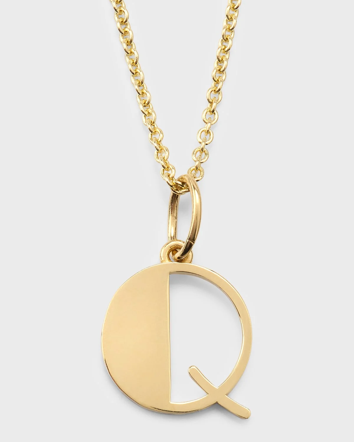 14K Pure Block Initial Necklace - 1