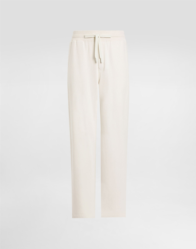 Stretch jersey jogging pants with embroidery 1