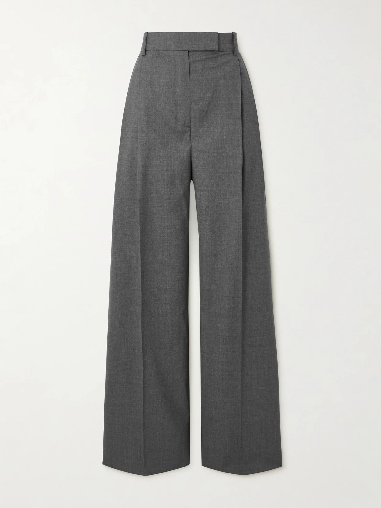 Pleated Wool-blend Wide-leg Pants - 1