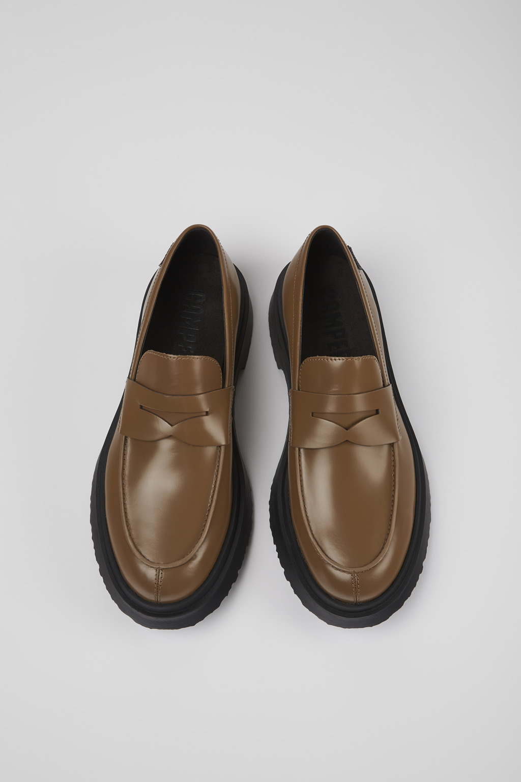 Brown leather loafers for men - 4