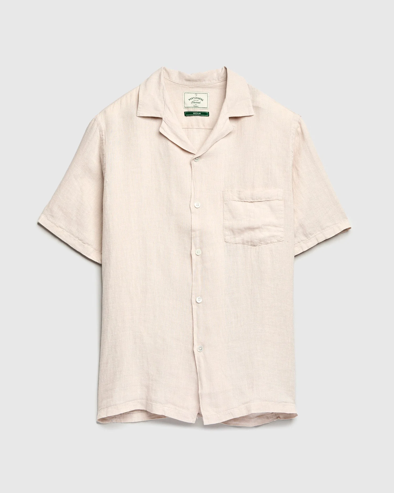 Linen Camp Collar Shirt in Raw - 1