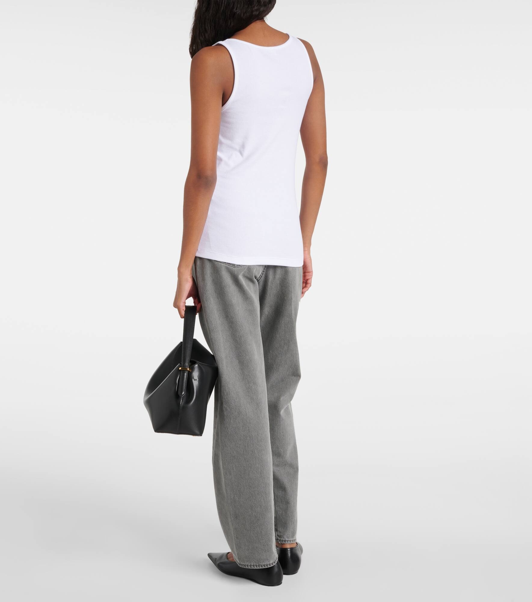 Ribbed-knit cotton-blend jersey tank top - 3