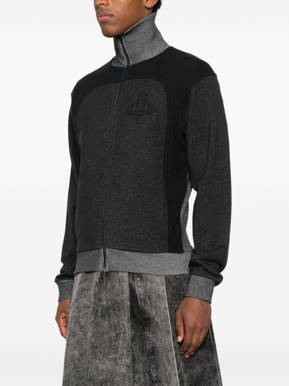 EMBROIDERED-ORB ZIP-FASTENING SWEATSHIRT - 3
