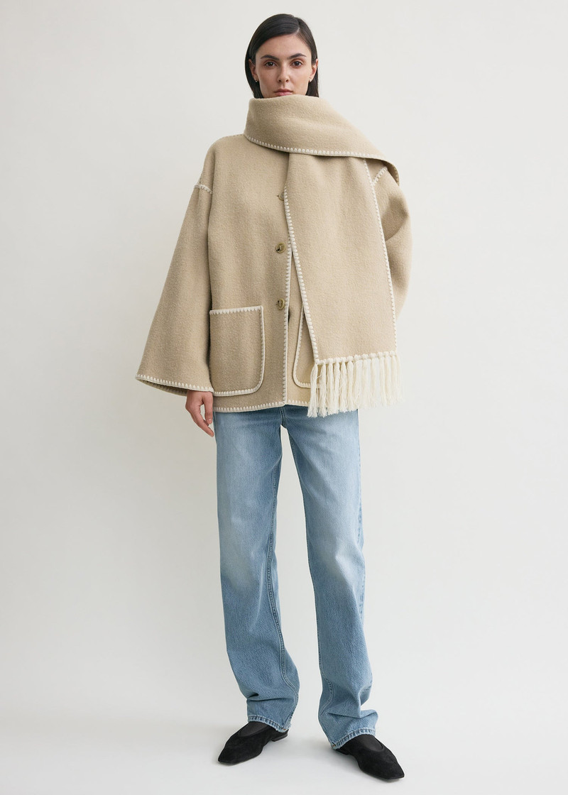Totême Embroidered scarf jacket harvest outlook