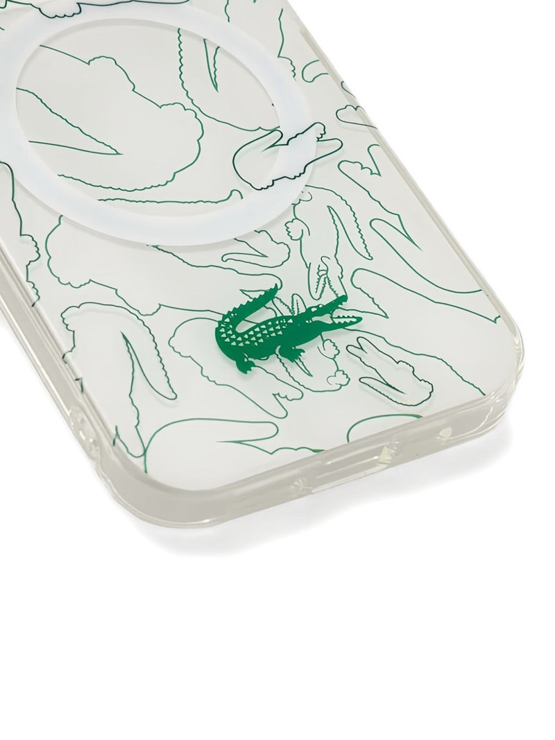 LACOSTE crocodile-pattern iPhone 15 Pro Max case outlook