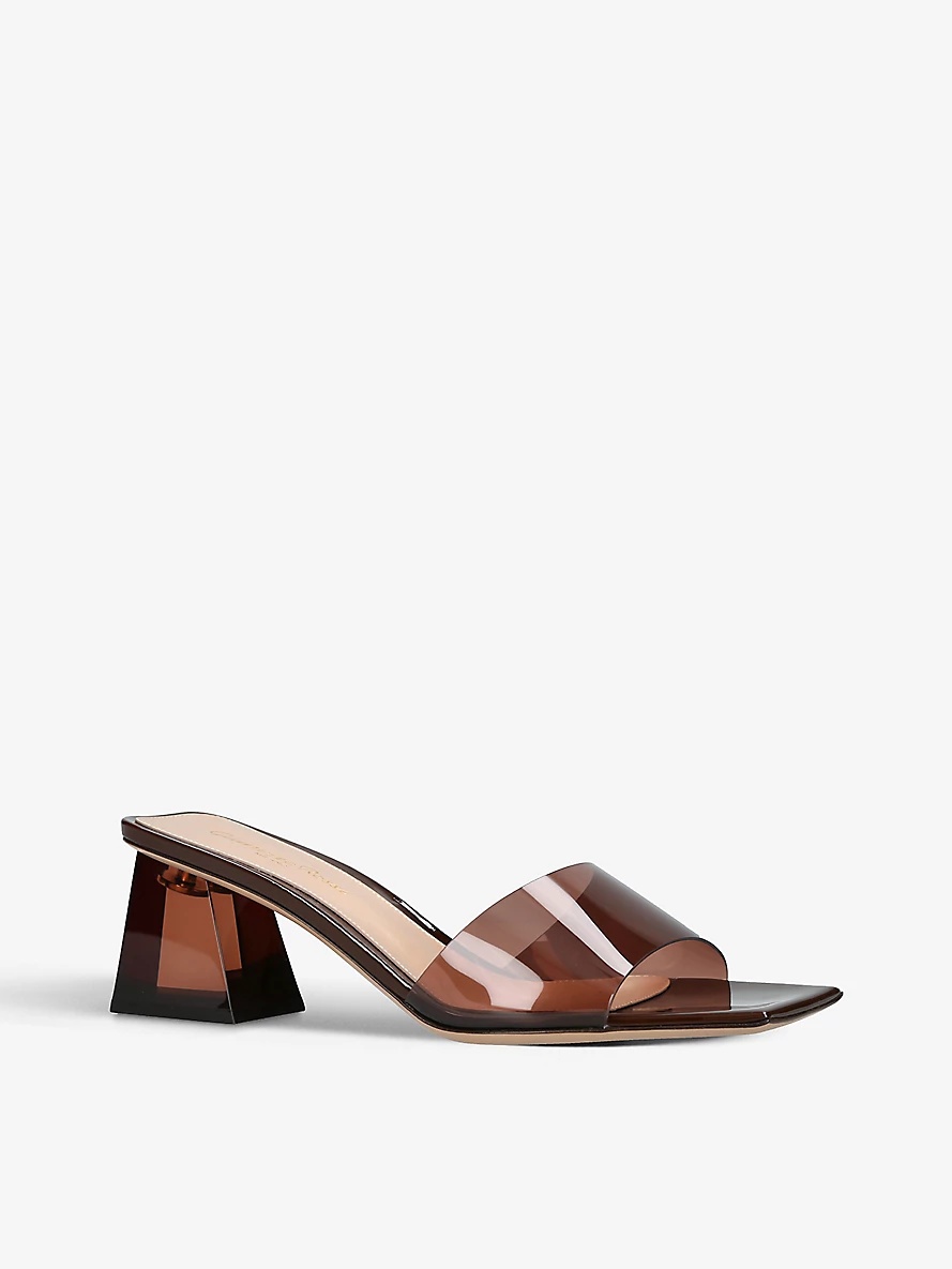 Cosmic square-toe vinyl mules - 3