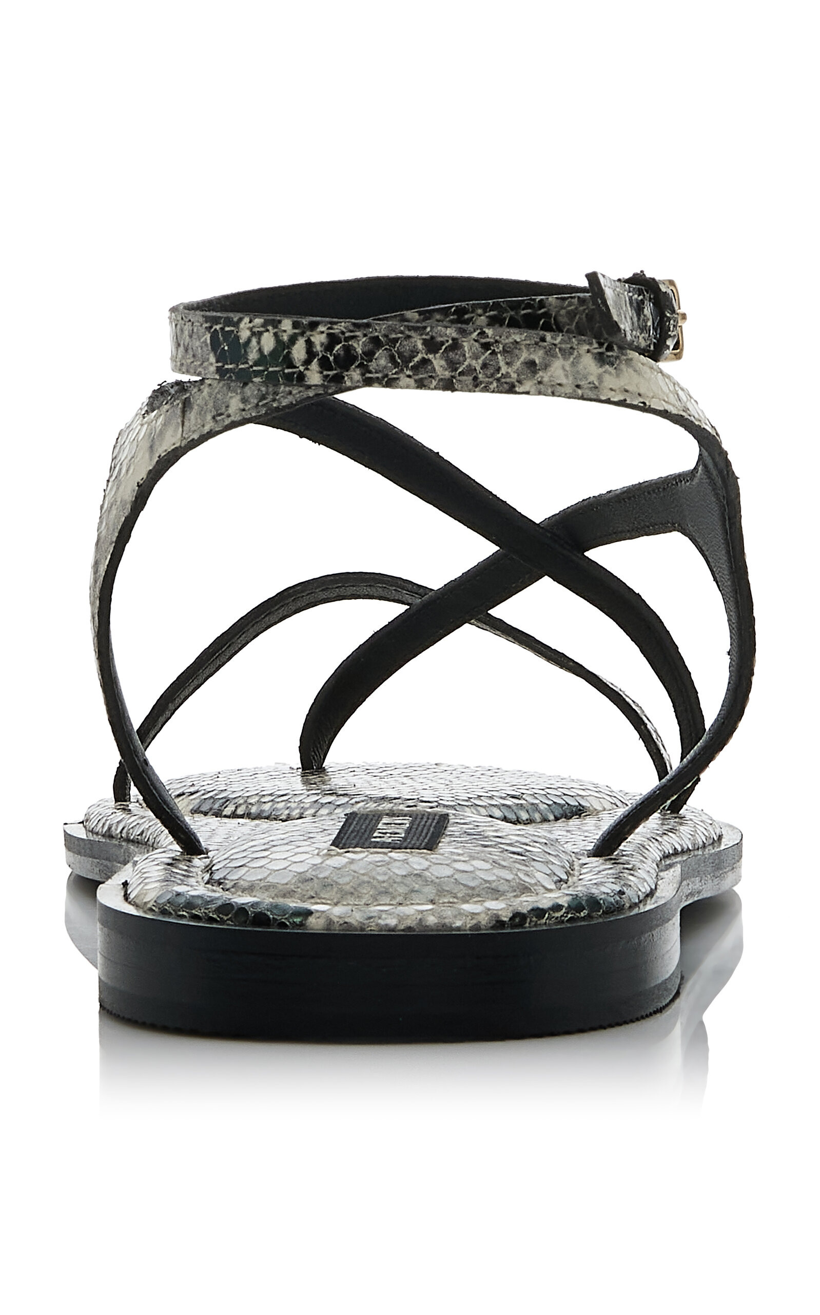 Edna Snake-Effect Leather Sandals animal - 5