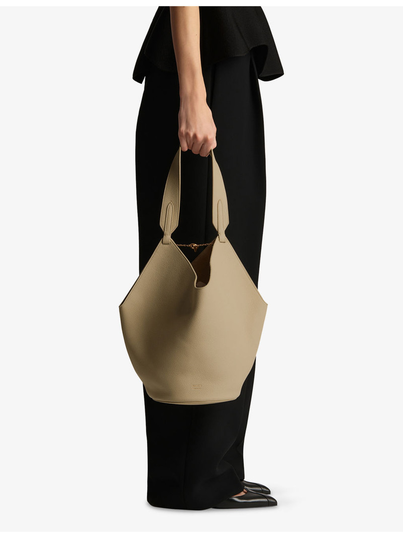 KHAITE Lotus Small Leather Tote Bag outlook