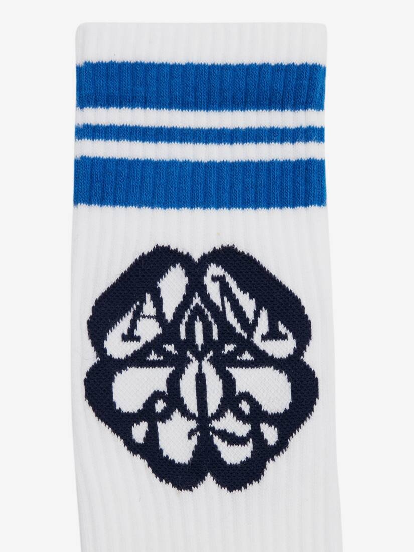 Men's Seal Logo Socks in White/cobalt - 2