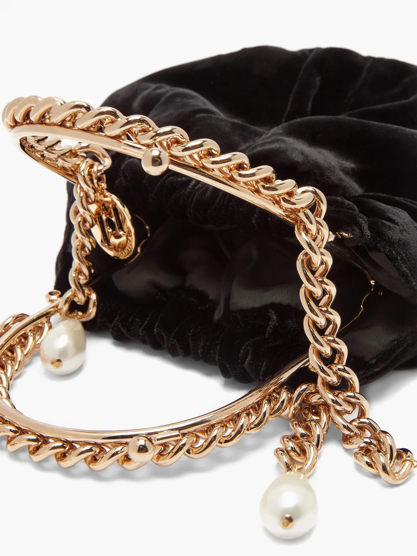 Maria Luisa chain-handle velvet clutch - 5