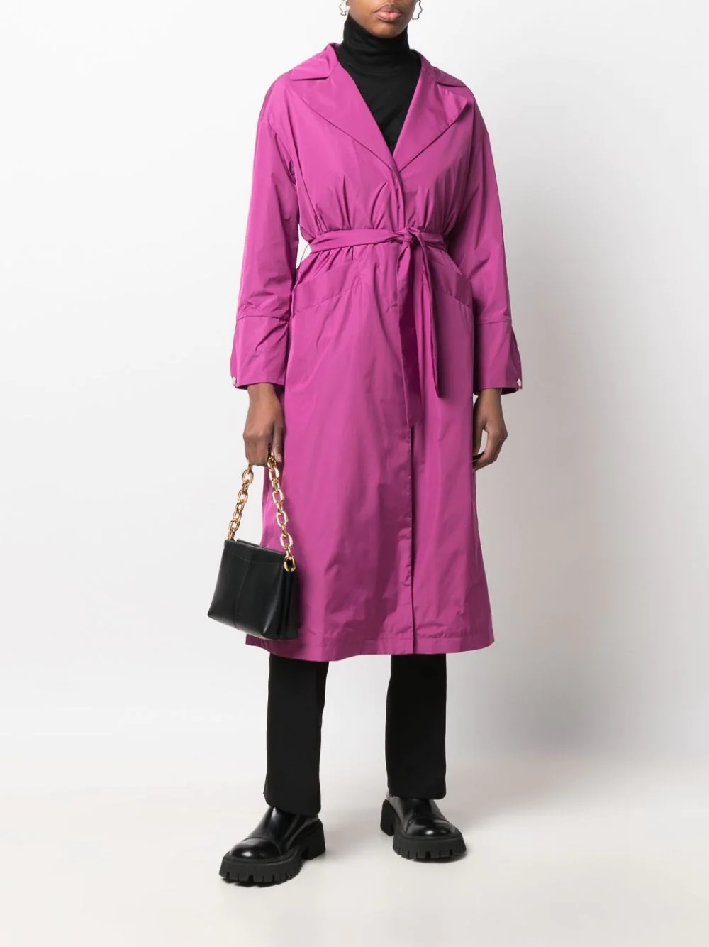 belted trench coat - 2