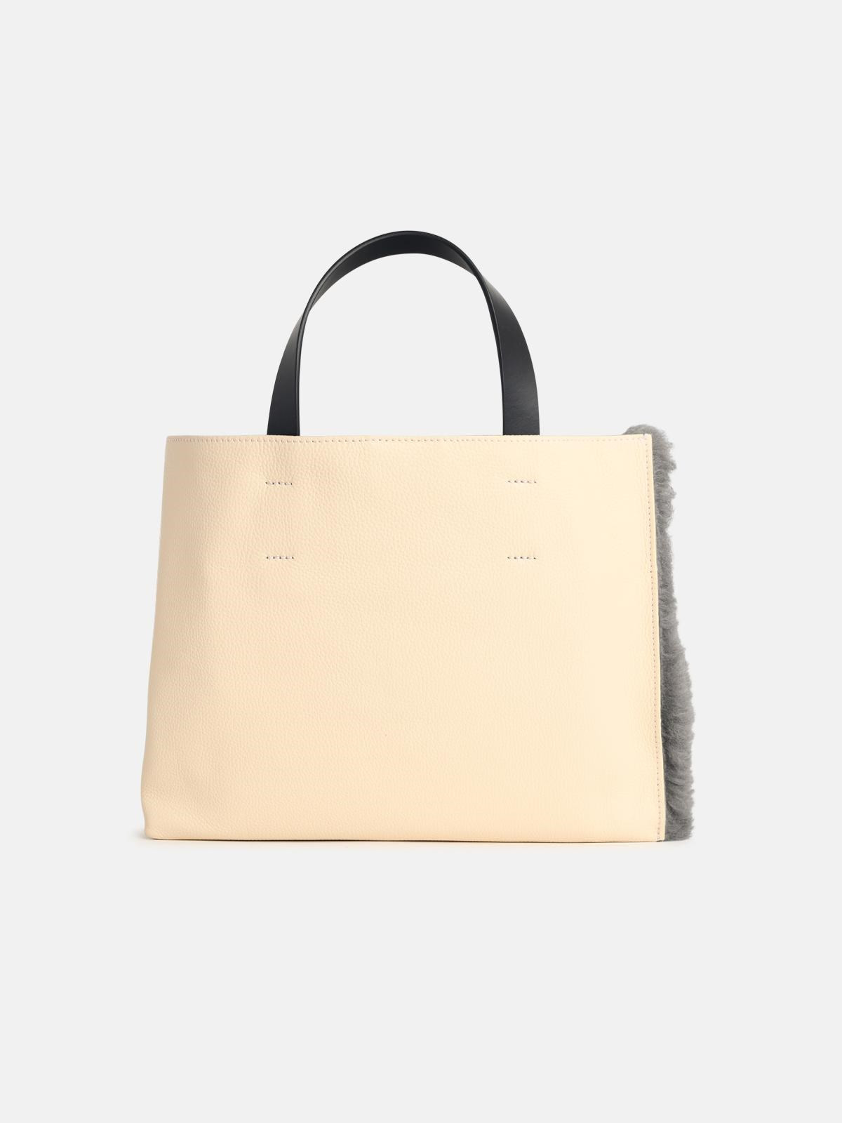 'MUSEO' TWO-TONE LEATHER BLEND BAG - 3