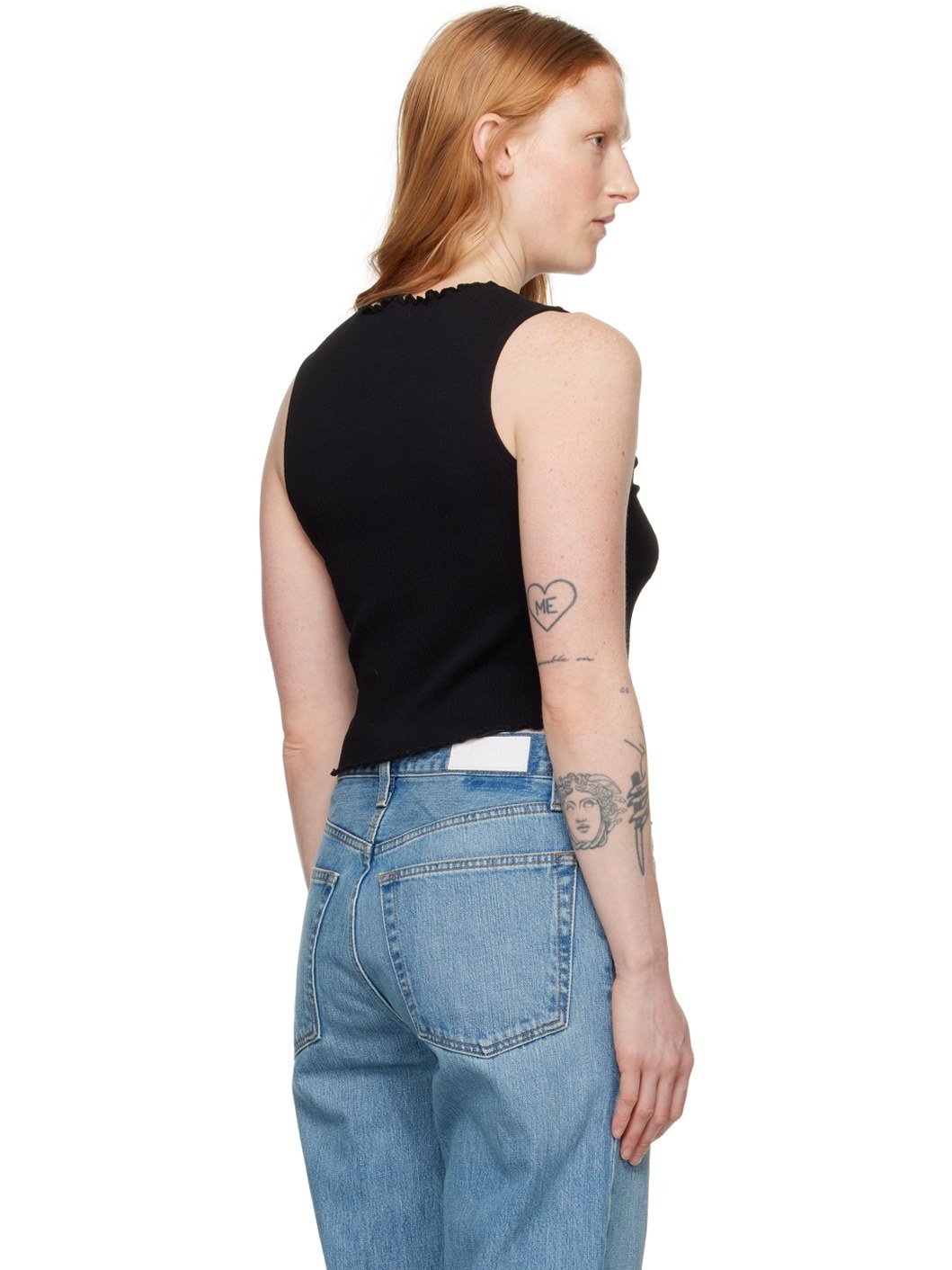 Black Crinkle Tank Top - 3