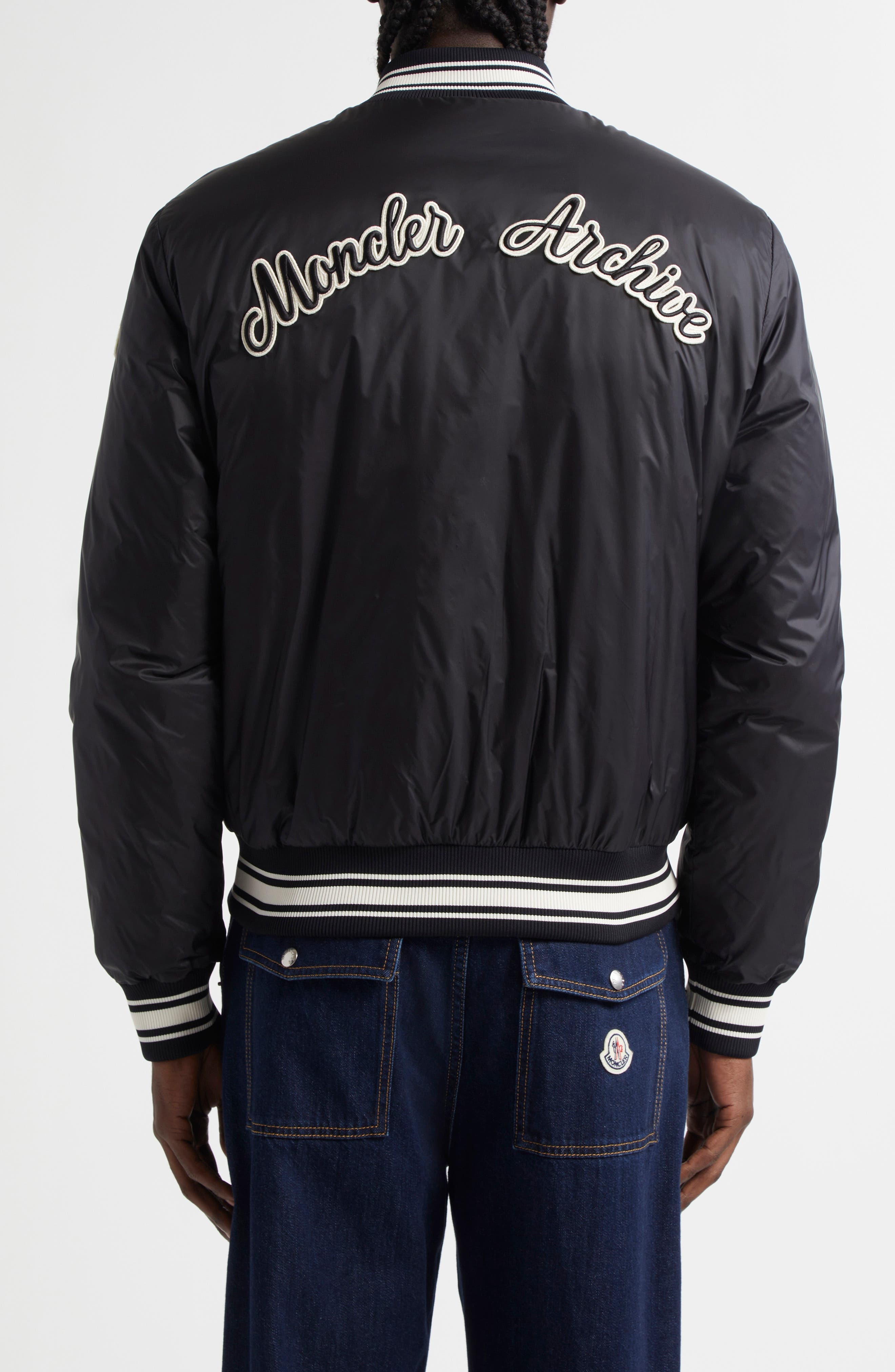 Moncler Bouchet Down Baseball Jacket in Black at Nordstrom - 3