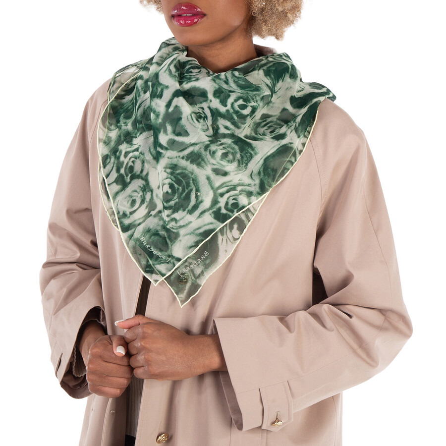 Burberry Water Rose Silk Square Scarf - 1