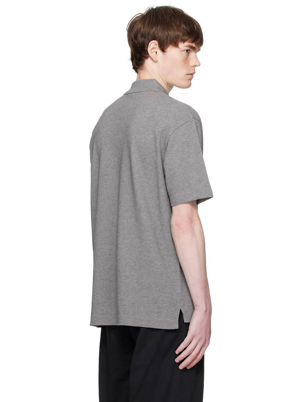 Gray Bold fox Head Patch Comfort Polo - 3