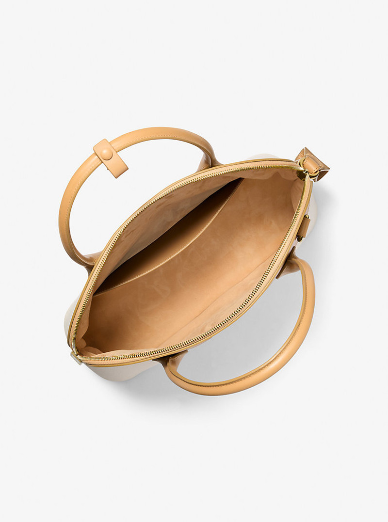 MICHAEL KORS COLLECTION Kaitlin Large Canvas and Leather Satchel outlook