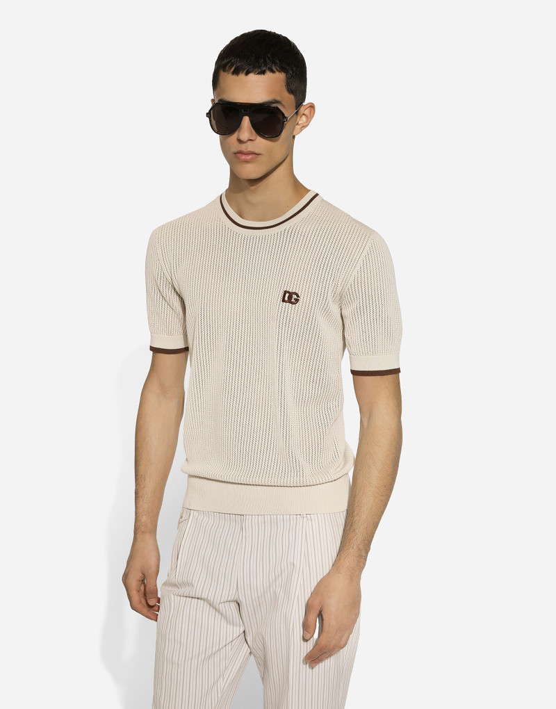 Round-neck cotton sweater with DG logo 4