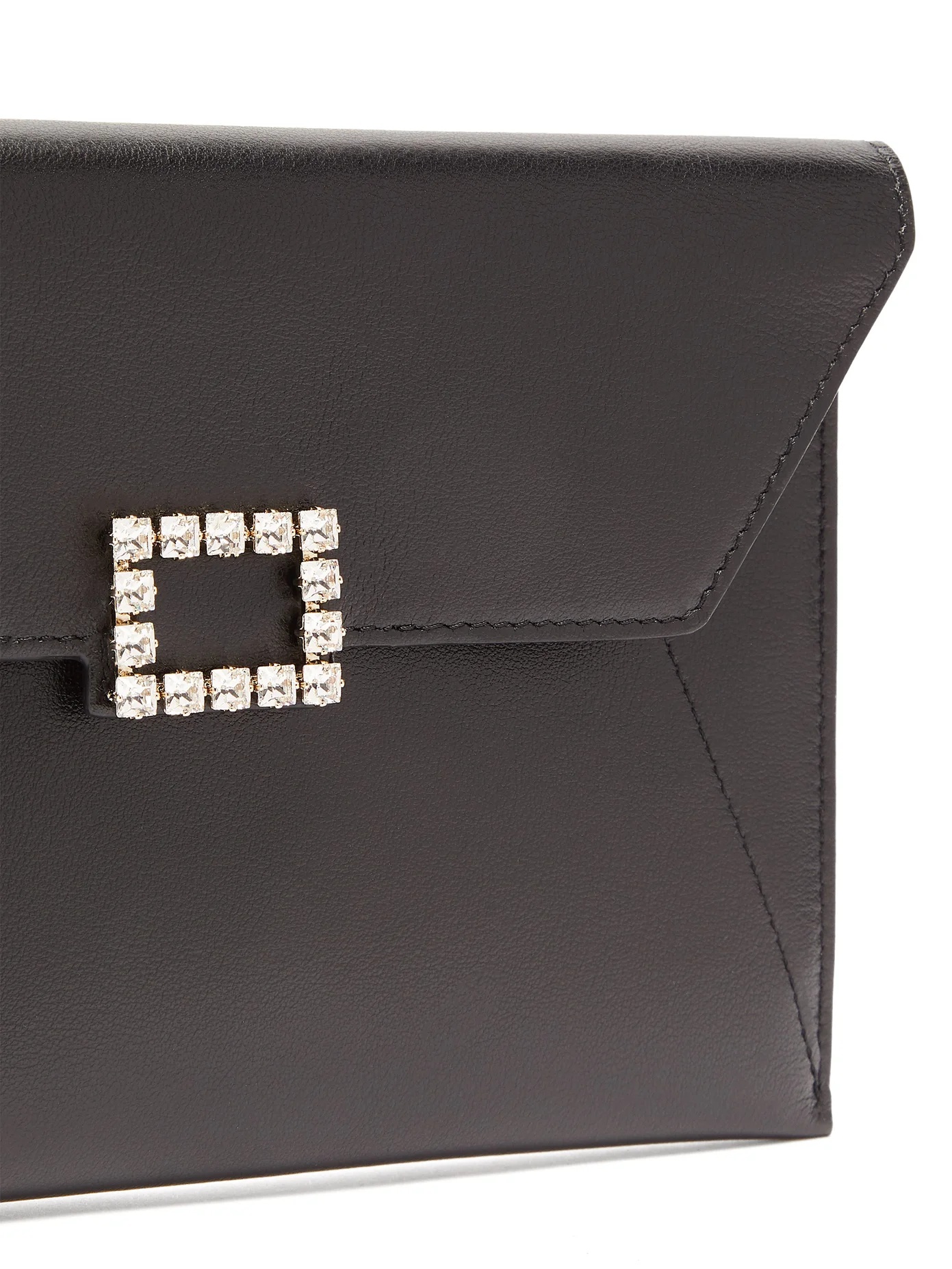 Très Vivier crystal-embellished leather pouch - 6