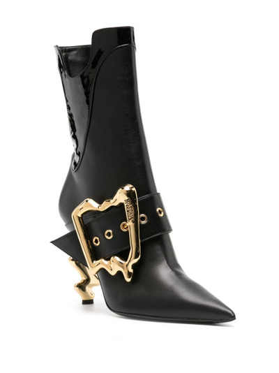 Moschino 110mm buckle-detail leather boots outlook