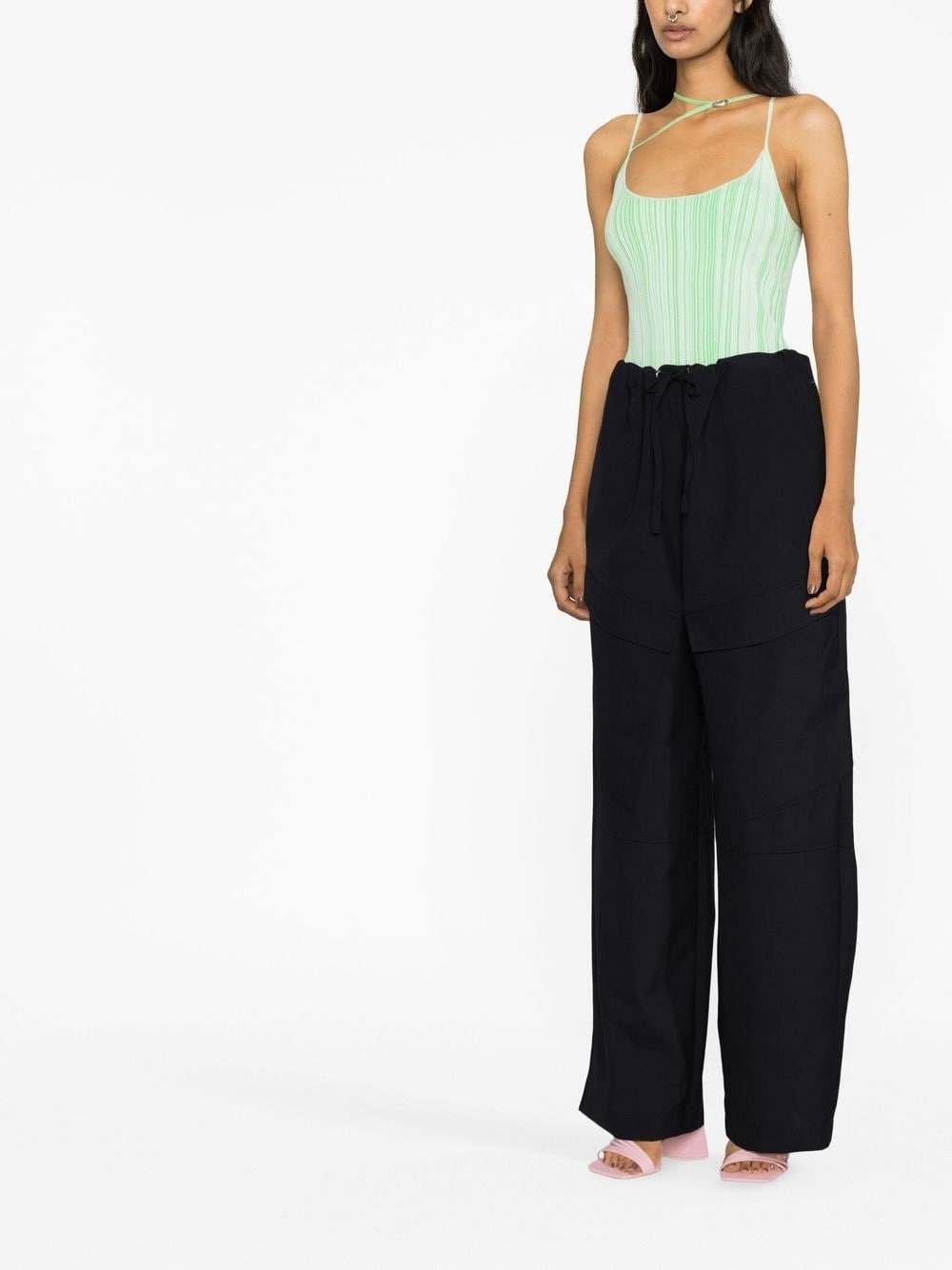 high-waisted straight-leg trousers - 2