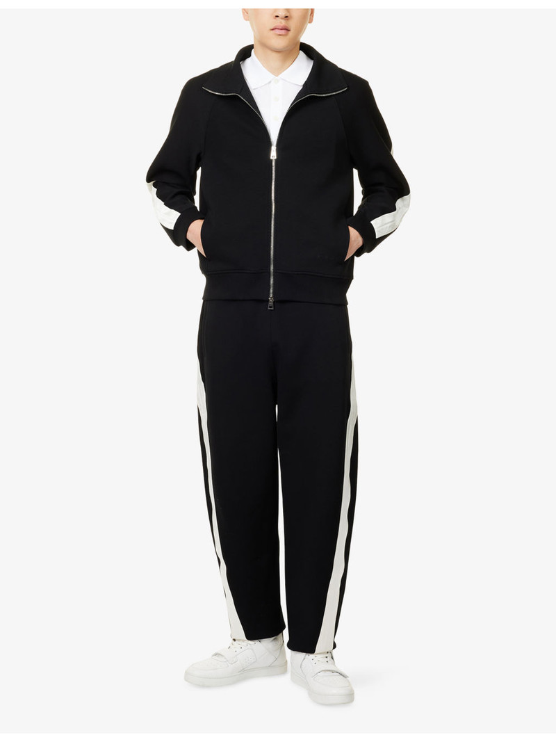 Givenchy Open Seam Contrast Zip-Through Cotton-Jersey Track Jacket outlook