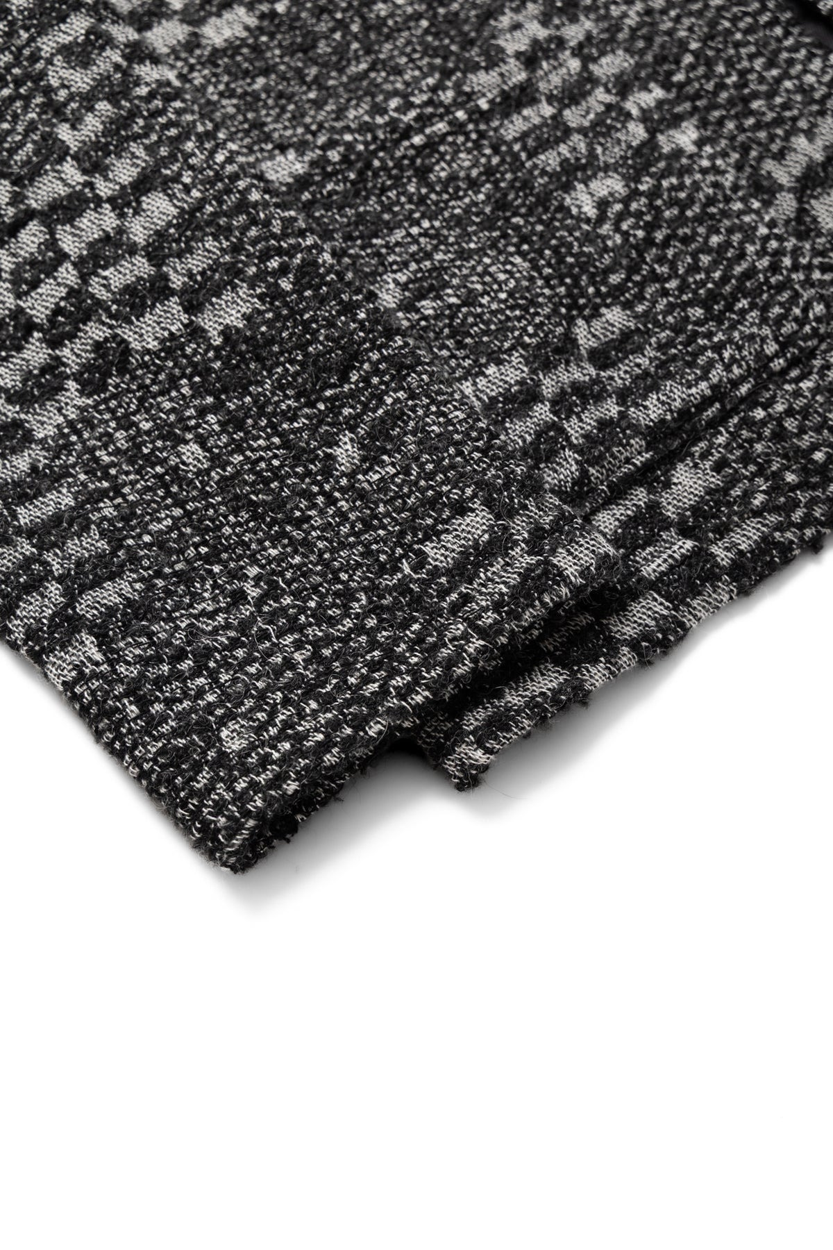 Knit Cardigan Block Jacquard - Black/White - 8